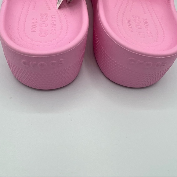 Crocs Classic Platform Slide Flamingo Pink Women Casual Sandal Slipper US W11 - Picture 7 of 9